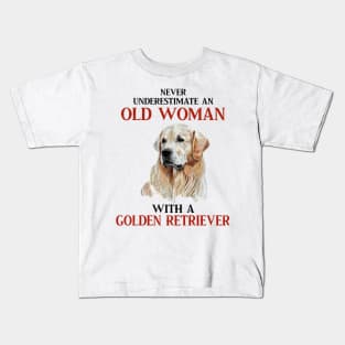 Never Underestimate an old woman tshirt funny gift t-shirt Kids T-Shirt